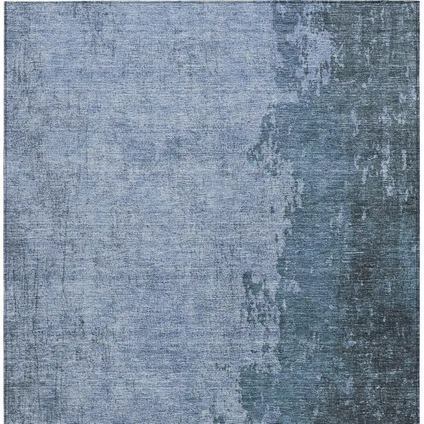 Blue And Sky Blue Abstract Washable Indoor Outdoor Area Rug Photo 3