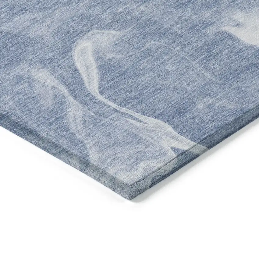 Blue And Sky Blue Abstract Washable Indoor Outdoor Area Rug Photo 5