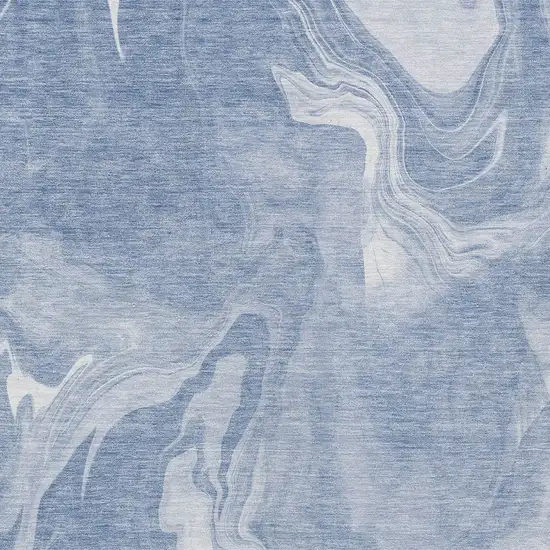 Blue And Sky Blue Abstract Washable Indoor Outdoor Area Rug Photo 6