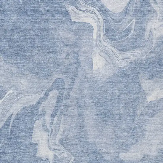 Blue And Sky Blue Abstract Washable Indoor Outdoor Area Rug Photo 6