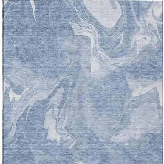 Blue And Sky Blue Abstract Washable Indoor Outdoor Area Rug Photo 7