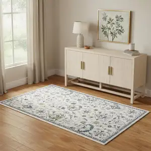 Photo of Blue And Sky Blue Floral Area Rug