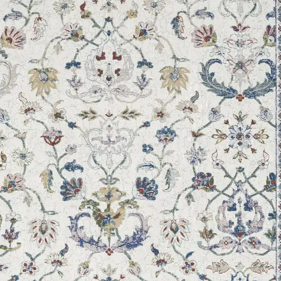 Blue And Sky Blue Floral Area Rug Photo 4