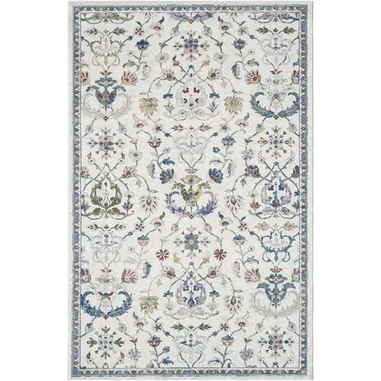 Blue And Sky Blue Floral Area Rug Photo 2