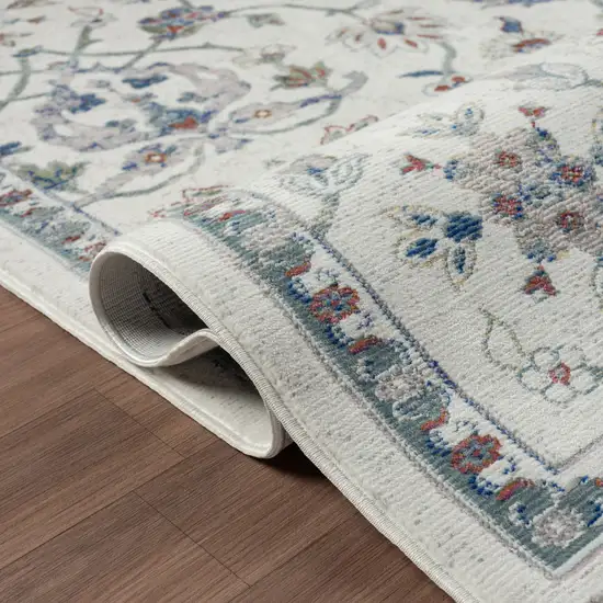 Blue And Sky Blue Floral Area Rug Photo 8