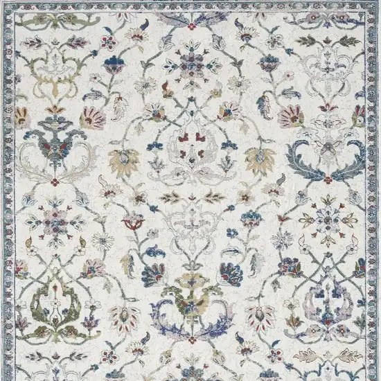 Blue And Sky Blue Floral Area Rug Photo 5