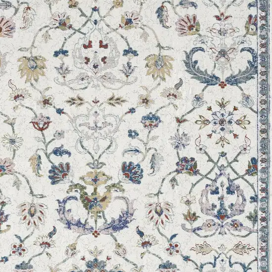 Blue And Sky Blue Floral Area Rug Photo 4