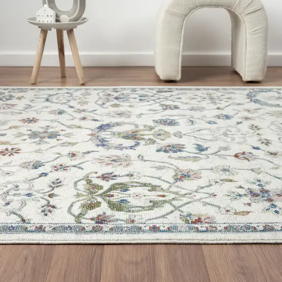Blue And Sky Blue Floral Area Rug Photo 7