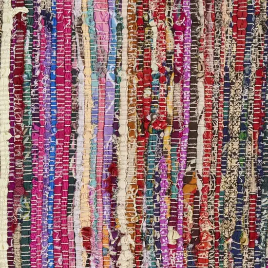 Blue And Sky Blue Striped Hand Woven Area Rug With Fringe Photo 4