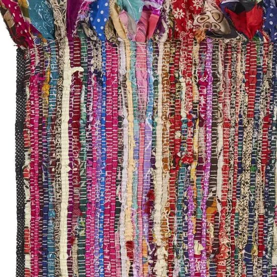 Blue And Sky Blue Striped Hand Woven Area Rug With Fringe Photo 5