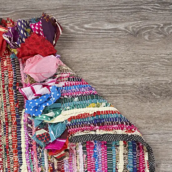 Blue And Sky Blue Striped Hand Woven Area Rug With Fringe Photo 9