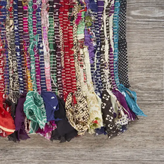 Blue And Sky Blue Striped Hand Woven Area Rug With Fringe Photo 9