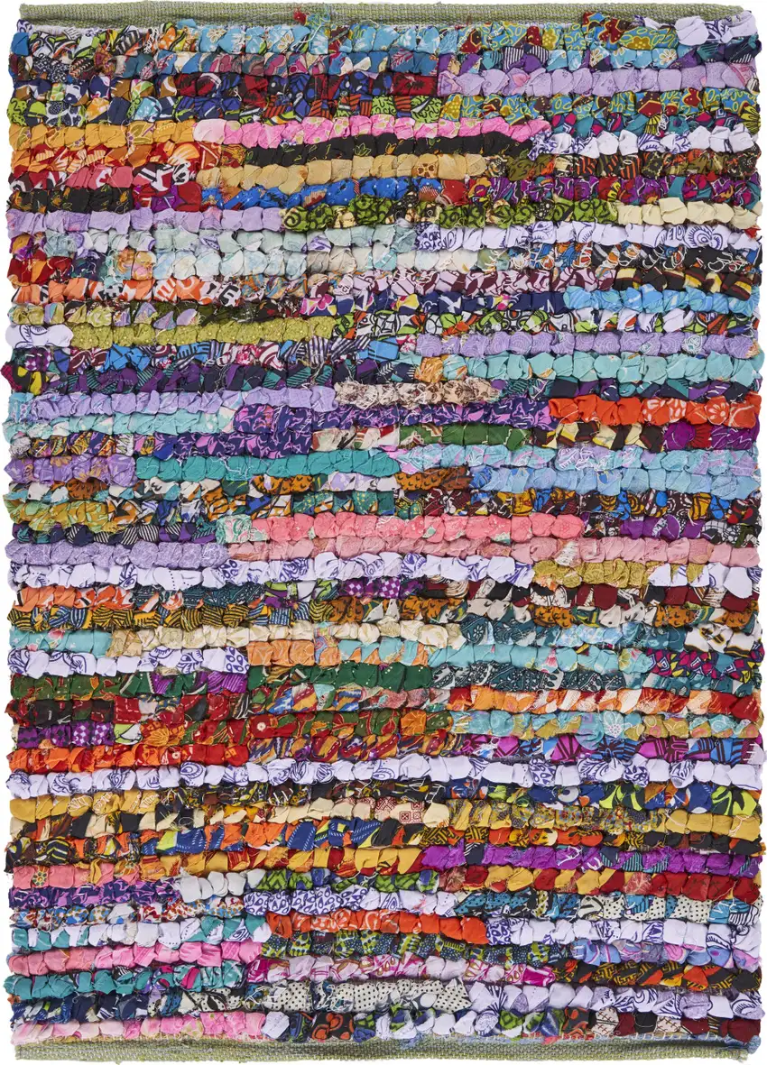 Blue And Sky Blue Striped Hand Woven Area Rug Photo 2