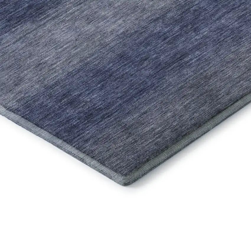 Blue And Sky Blue Striped Washable Area Rug With UV Protection Photo 7