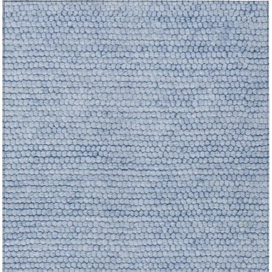 Blue And Sky Blue Striped Washable Indoor Outdoor Area Rug Photo 4