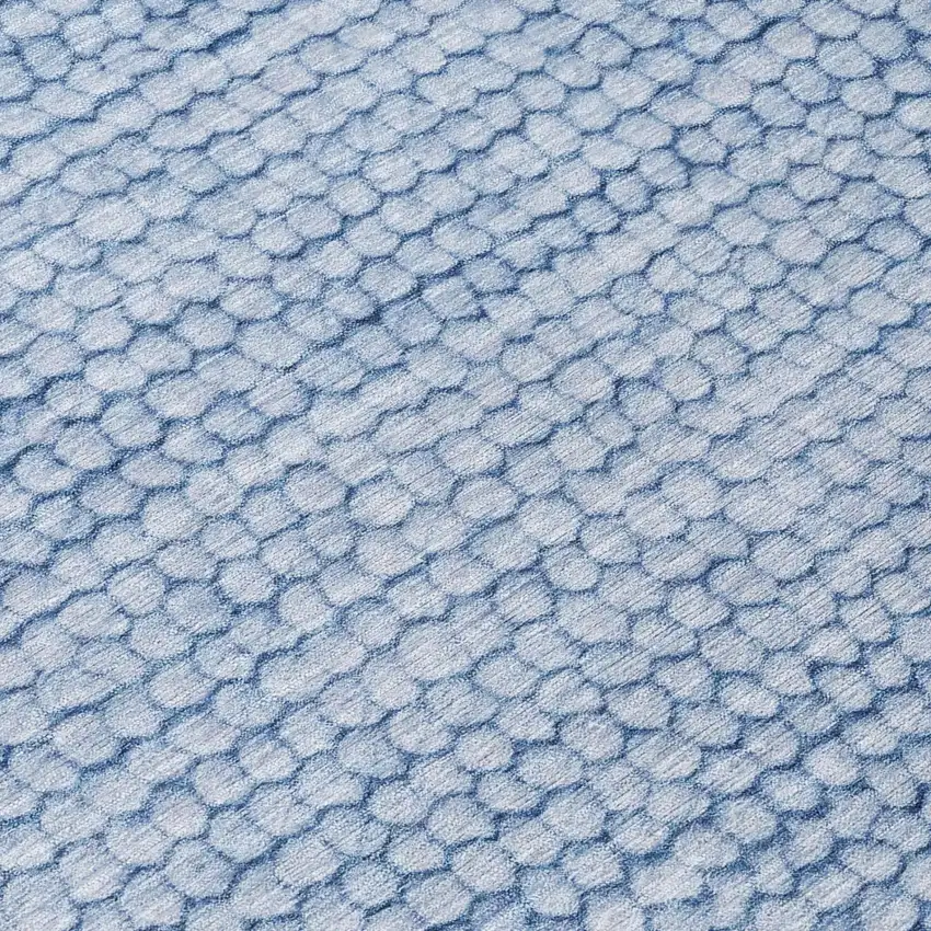 Blue And Sky Blue Striped Washable Indoor Outdoor Area Rug Photo 6