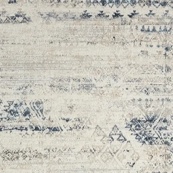 Blue And Sky Blue Tribal Distressed Washable Area Rug Photo 4