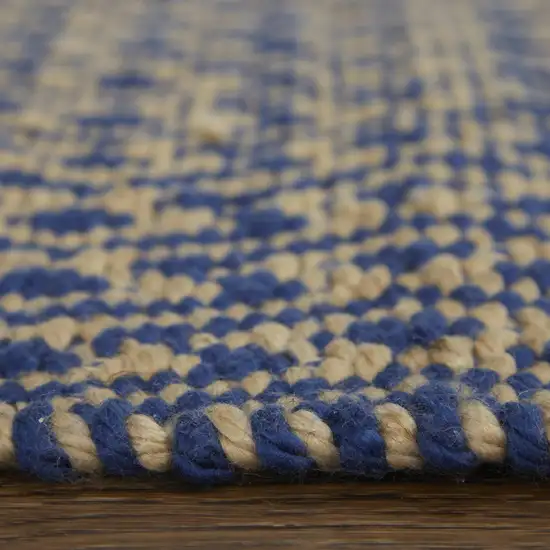 Blue And Tan Geometric Hand Woven Area Rug Photo 7