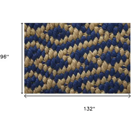Blue And Tan Geometric Hand Woven Area Rug Photo 8