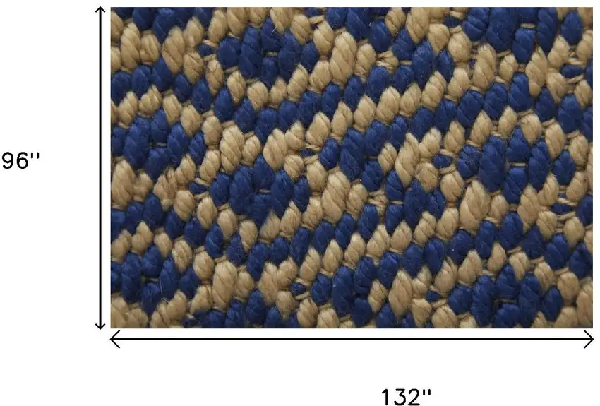 Blue And Tan Geometric Hand Woven Area Rug Photo 8