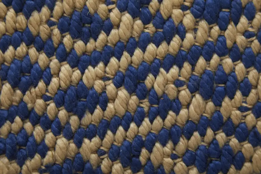 Blue And Tan Geometric Hand Woven Area Rug Photo 2