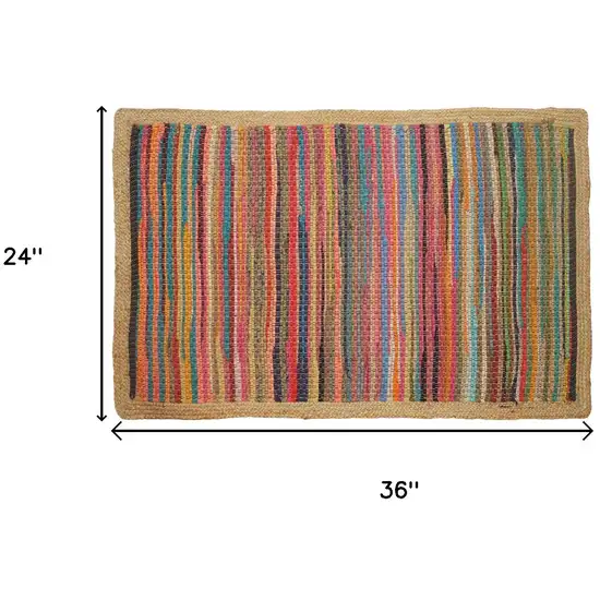 Blue And Tan Striped Hand Woven Area Rug Photo 3