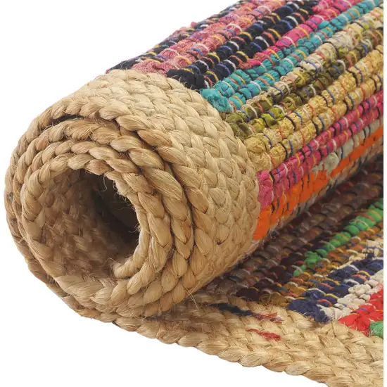 Blue And Tan Striped Hand Woven Area Rug Photo 6