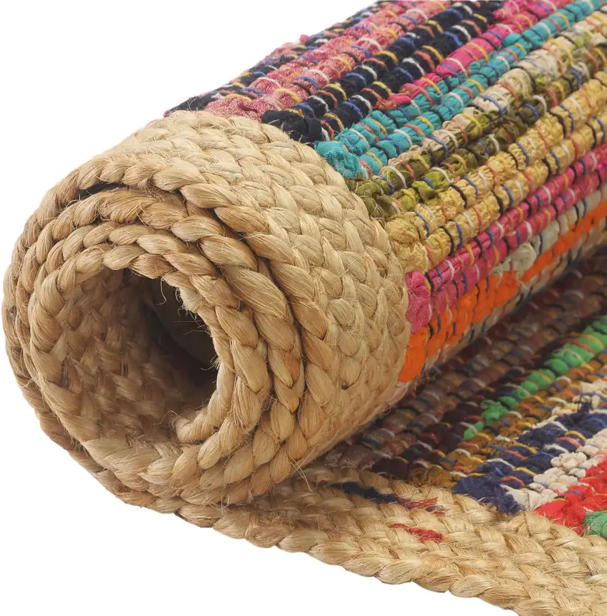 Blue And Tan Striped Hand Woven Area Rug Photo 6