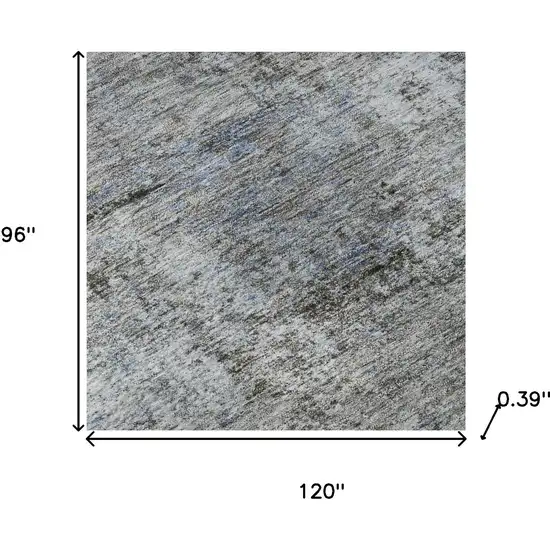 Blue And Taupe Abstract Washable Area Rug With UV Protection Photo 7