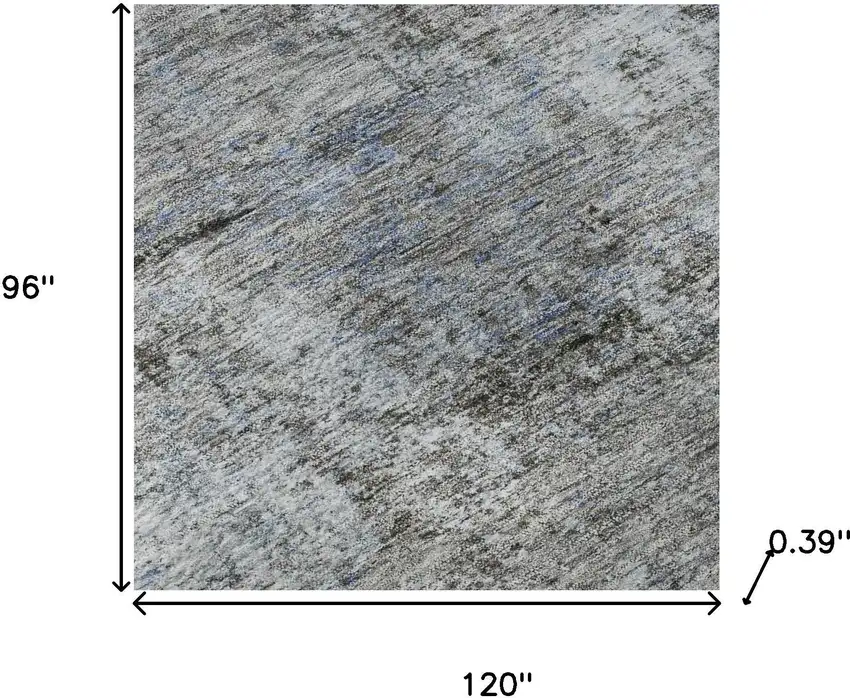 Blue And Taupe Abstract Washable Area Rug With UV Protection Photo 7