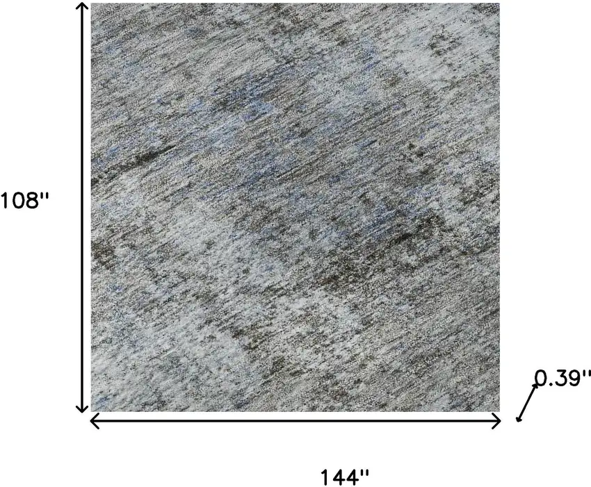 Blue And Taupe Abstract Washable Area Rug With UV Protection Photo 7