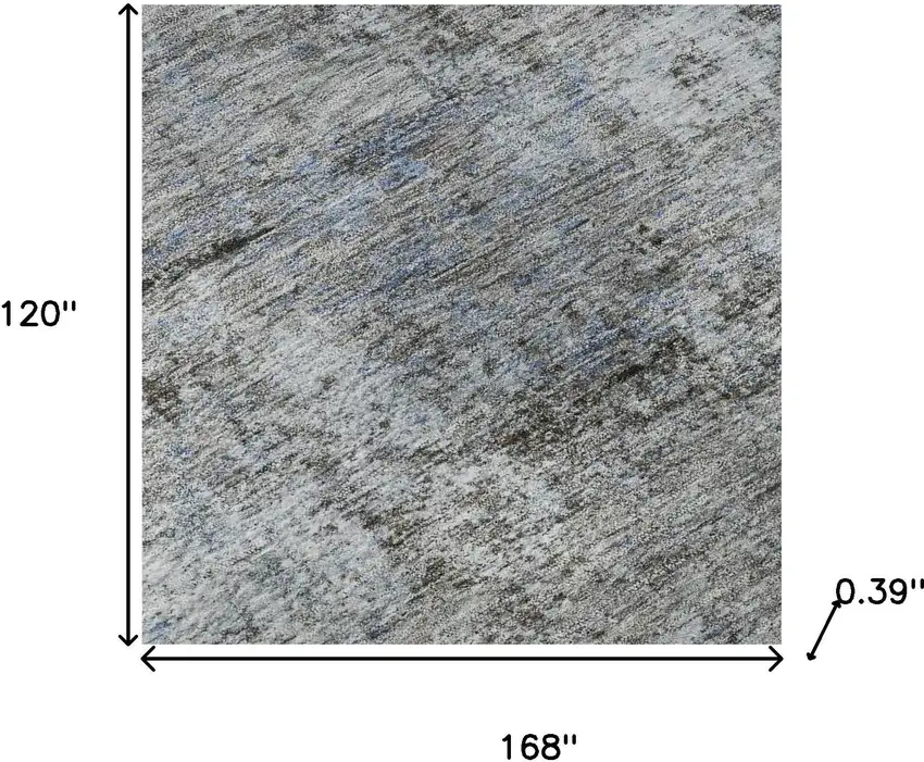 Blue And Taupe Abstract Washable Area Rug With UV Protection Photo 8