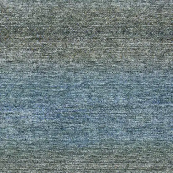 Blue And Taupe Geometric Washable Indoor Outdoor Area Rug Photo 3