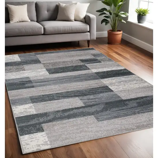 Blue And Gray Patchwork Area Rug Photo 1