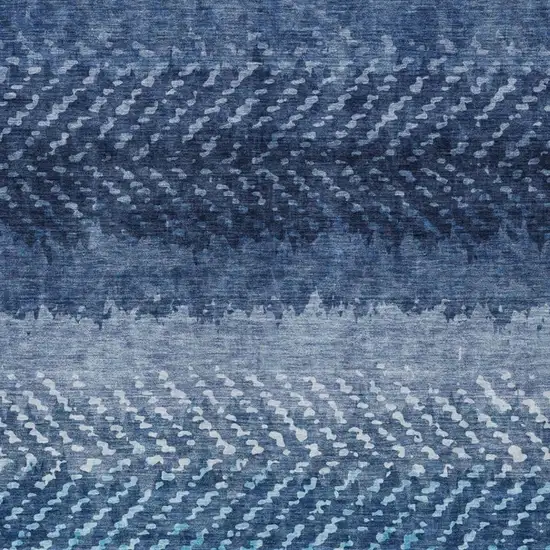 Blue And Teal Blue Striped Washable Indoor Outdoor Area Rug Photo 3
