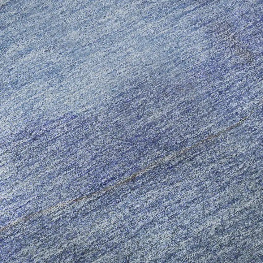 Blue And Teal Striped Washable Area Rug With UV Protection Photo 9