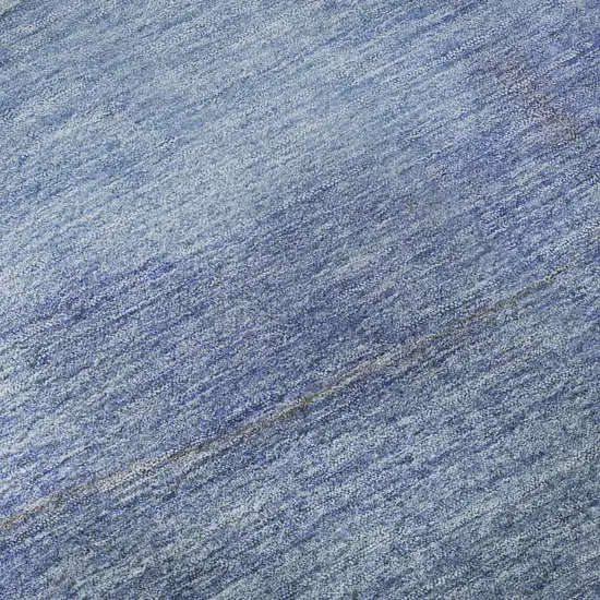 Blue And Teal Striped Washable Area Rug With UV Protection Photo 9