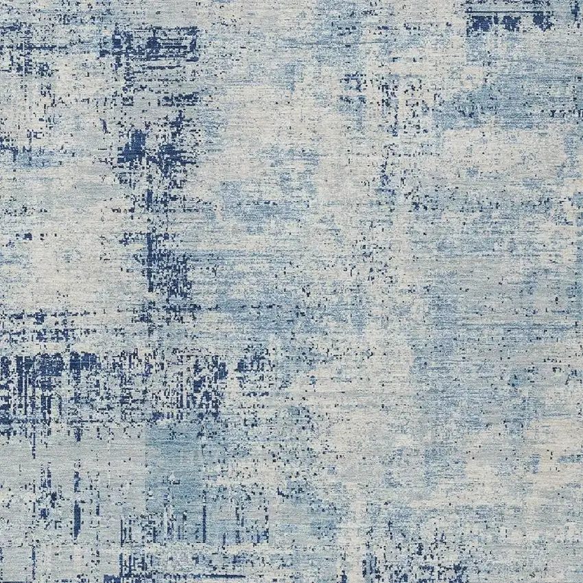 Blue And Wheat Abstract Washable Indoor Outdoor Area Rug Photo 5