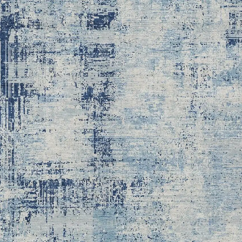 Blue And Wheat Abstract Washable Indoor Outdoor Area Rug Photo 3