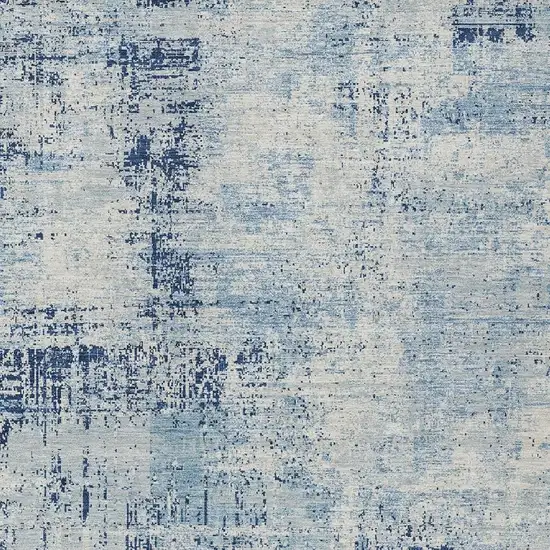 Blue And Wheat Abstract Washable Indoor Outdoor Area Rug Photo 5