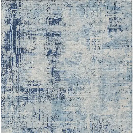 Blue And Wheat Abstract Washable Indoor Outdoor Area Rug Photo 6