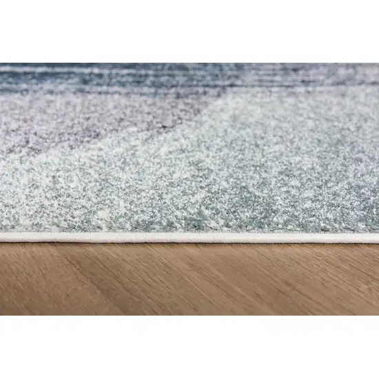 Blue And White Abstract Area Rug Photo 9