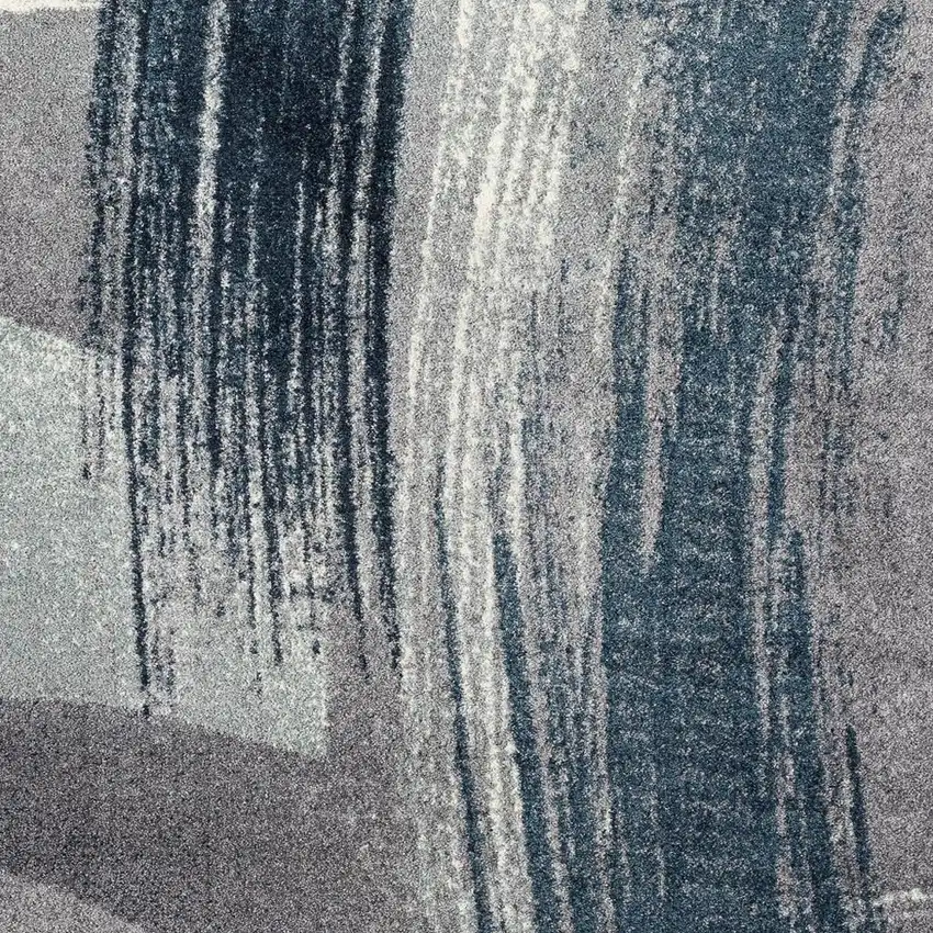 Blue And White Abstract Area Rug Photo 4