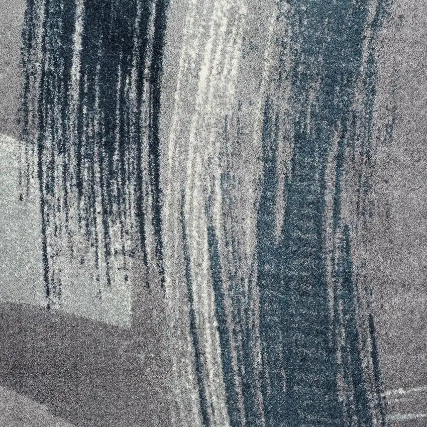 Blue And White Abstract Area Rug Photo 4