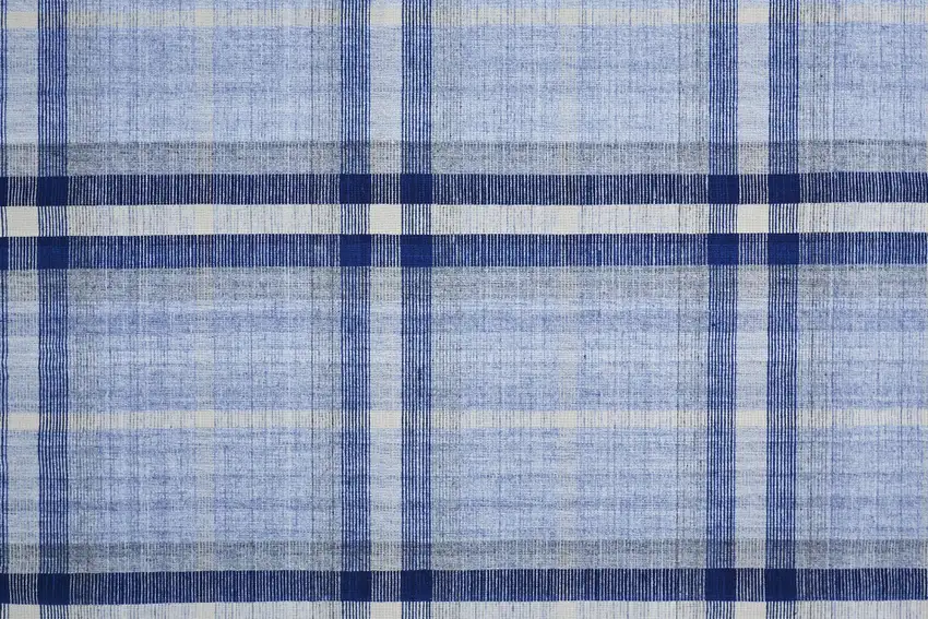 Blue And White Abstract Hand Woven Stain Resistant Area Rug Photo 9