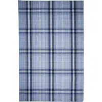 Photo of Blue And White Abstract Hand Woven Stain Resistant Area Rug
