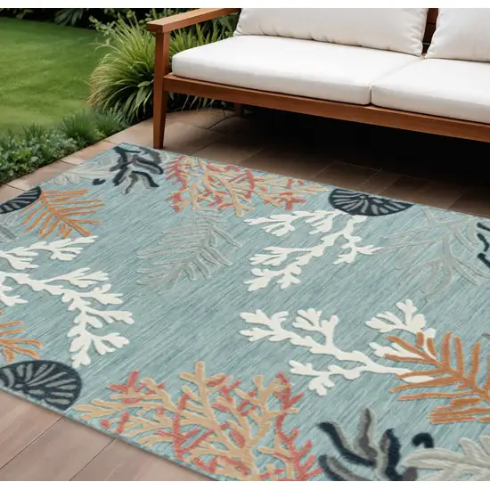 Blue And White Indoor Outdoor Area Rug Photo 2