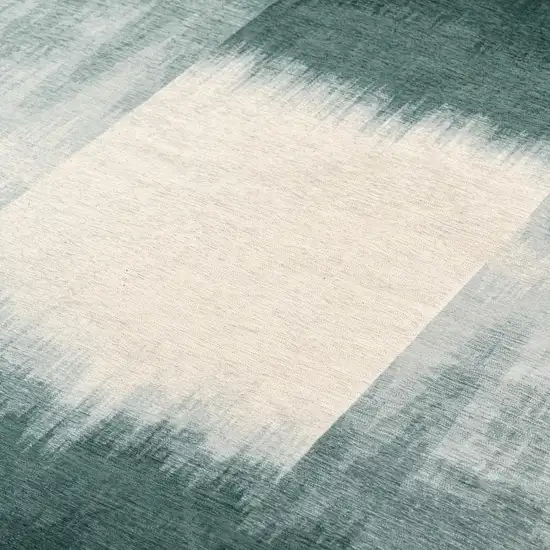 Blue And White Abstract Washable Area Rug With UV Protection Photo 9
