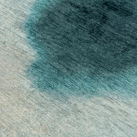 Blue And White Abstract Washable Area Rug With UV Protection Photo 9