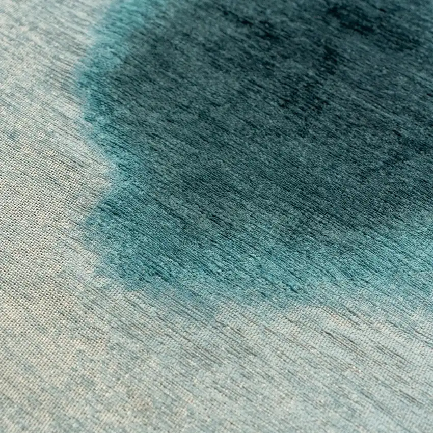 Blue And White Abstract Washable Area Rug With UV Protection Photo 9